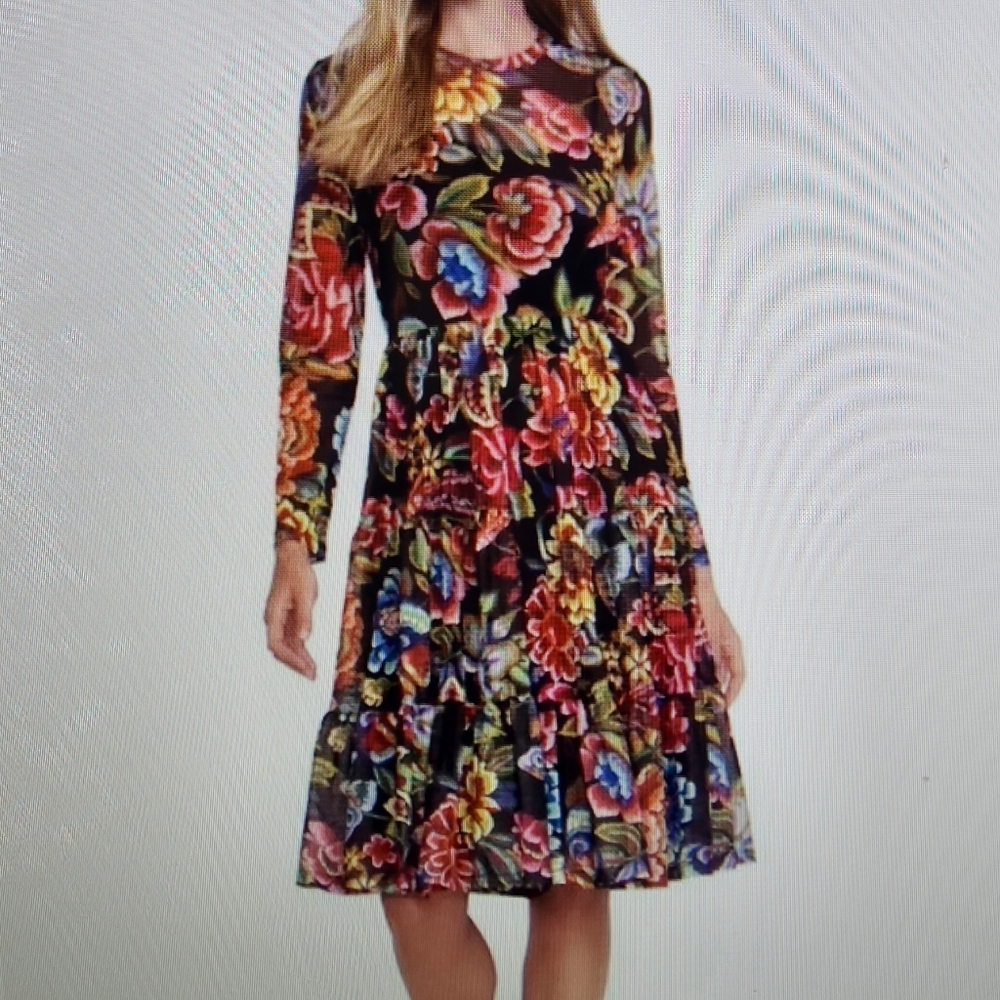 Jade By JOHNNY WAS floral Mesh dress, NEW!